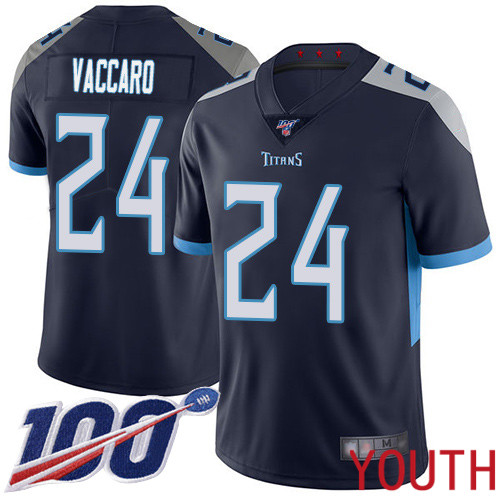 Tennessee Titans Limited Navy Blue Youth Kenny Vaccaro Home Jersey NFL Football #24 100th Season Vapor Untouchable